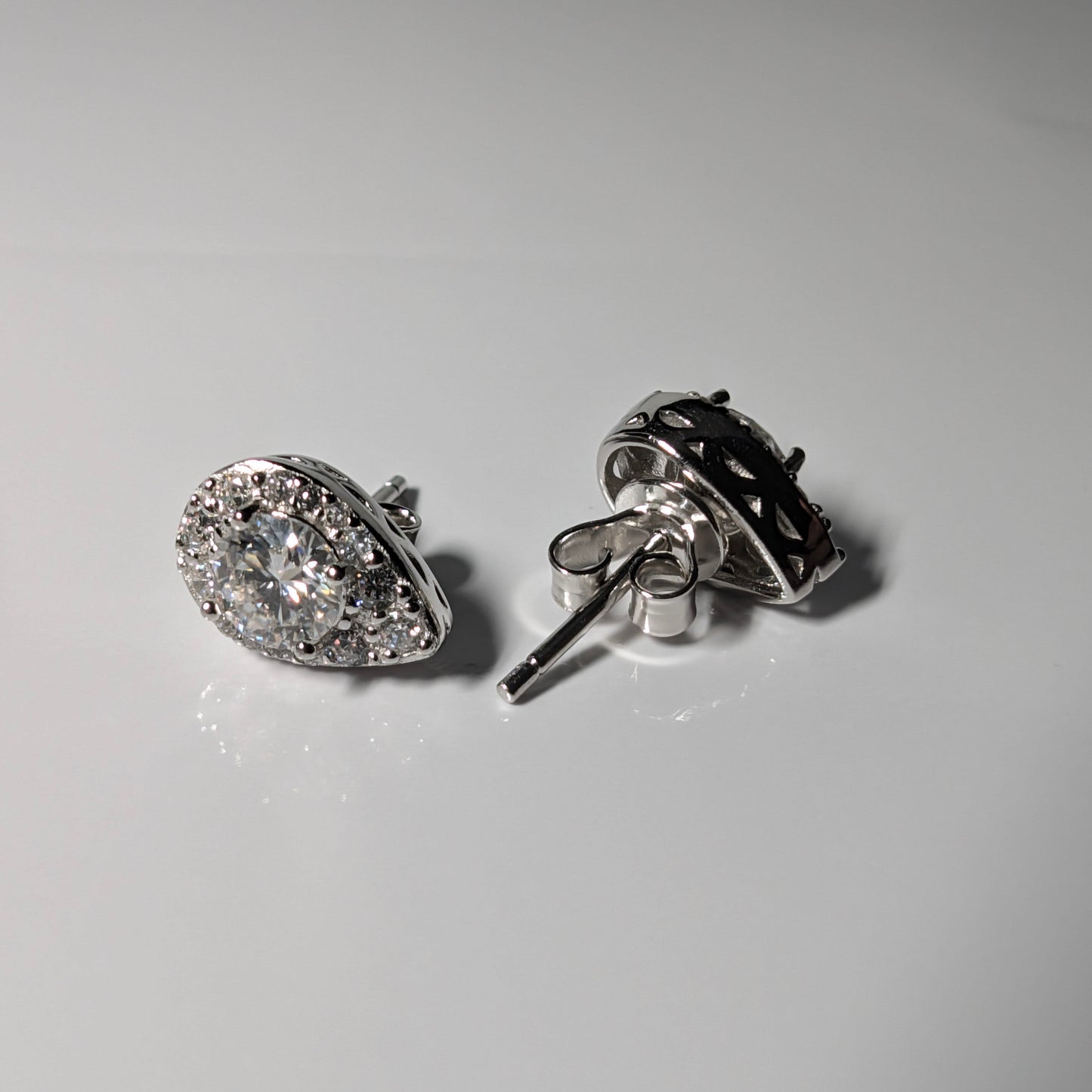 Womens Moissanite Pear Earrings