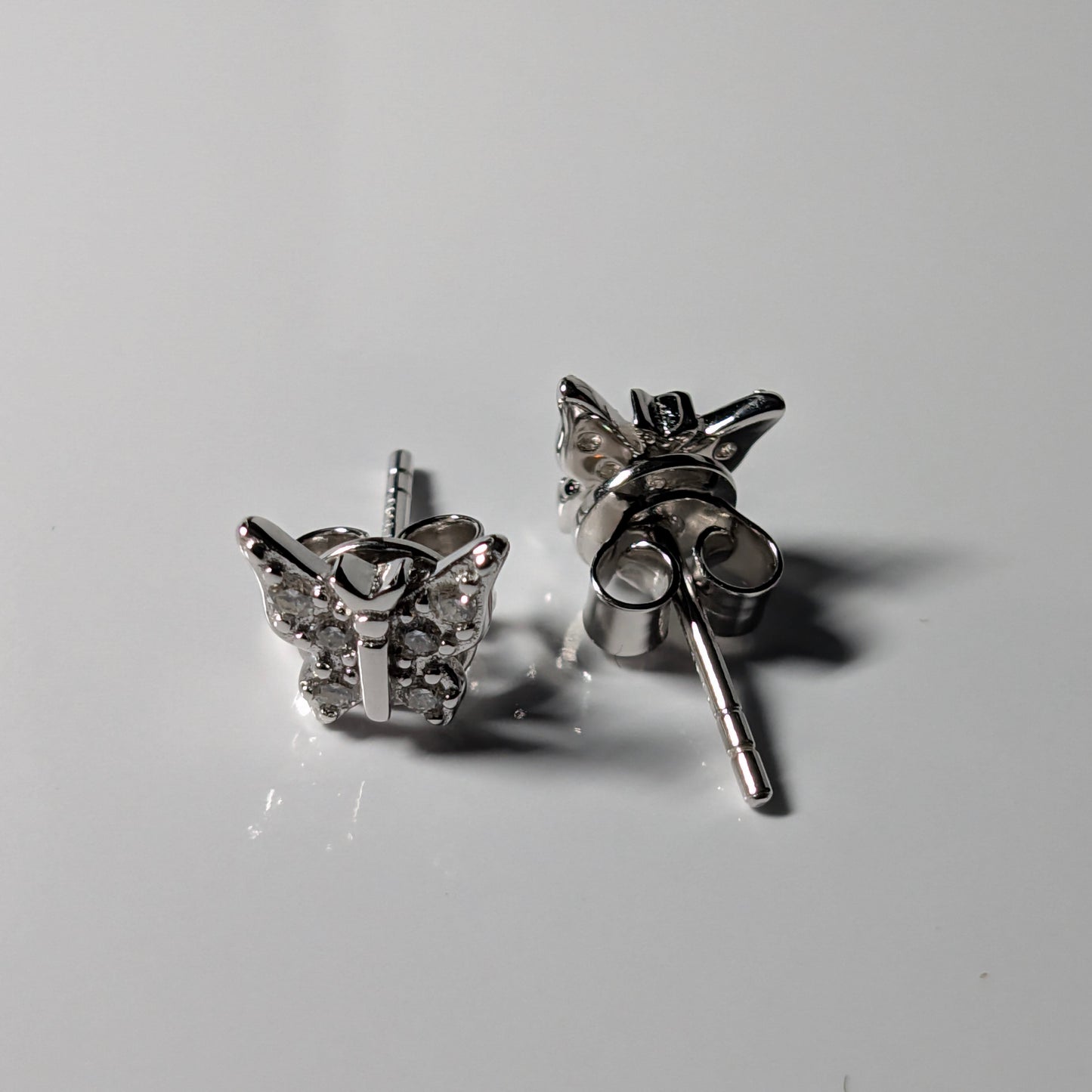 Womens Moissanite Butterfly Earrings