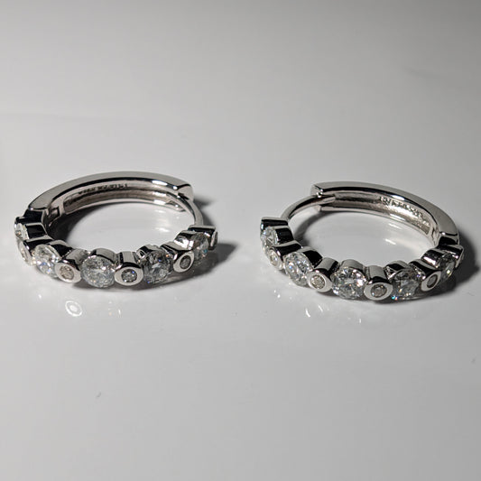 Womens Moissanite Hoop Earrings