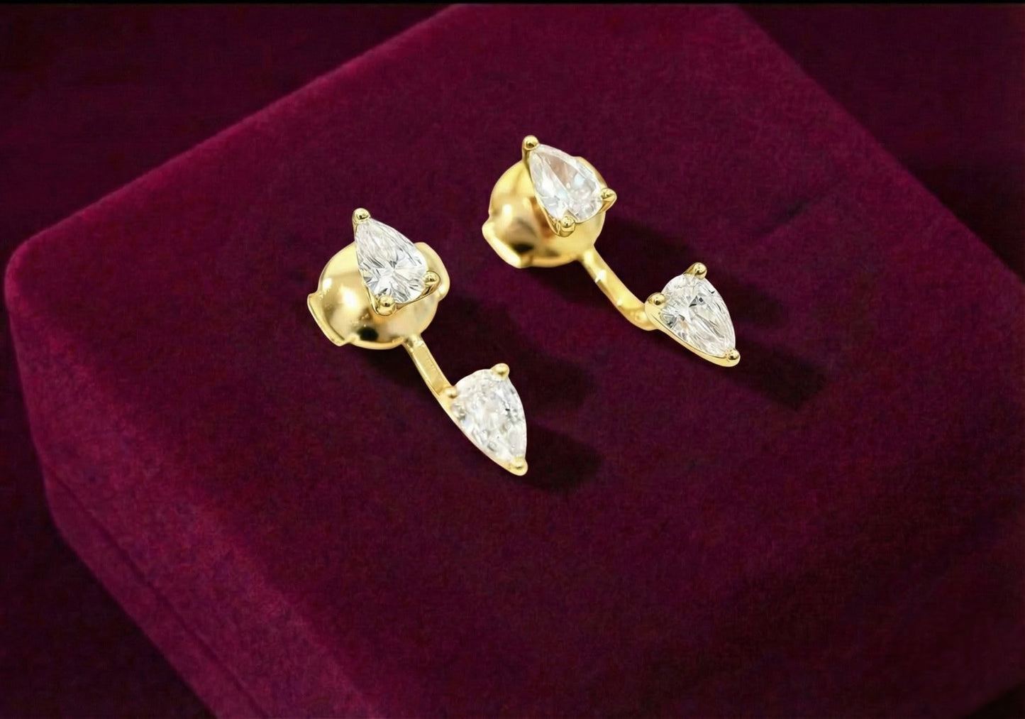 Double Pear Cut Earrings